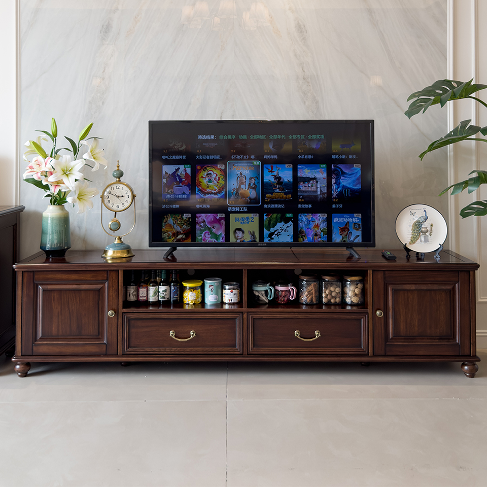 Enjina Home Solid Wood TV Cabinet 