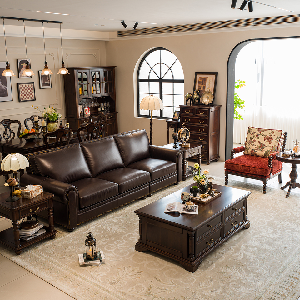 Enjina Home Batton Leather Sofa