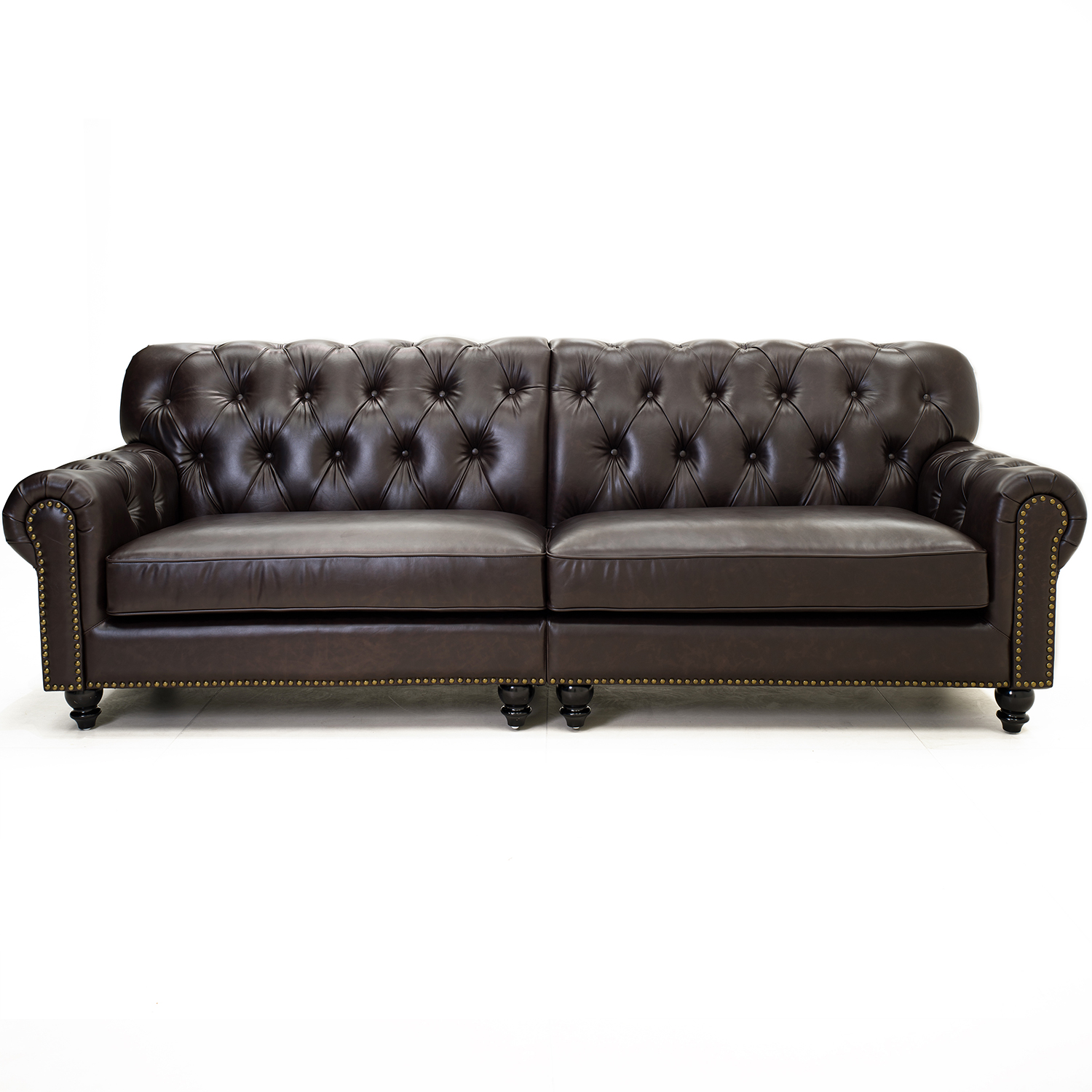 Enjina Home Chesterfield Leather Sofa