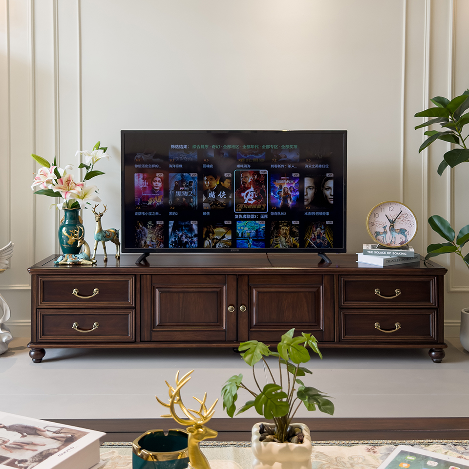 Enjina Home Solid Wood TV Cabinet 