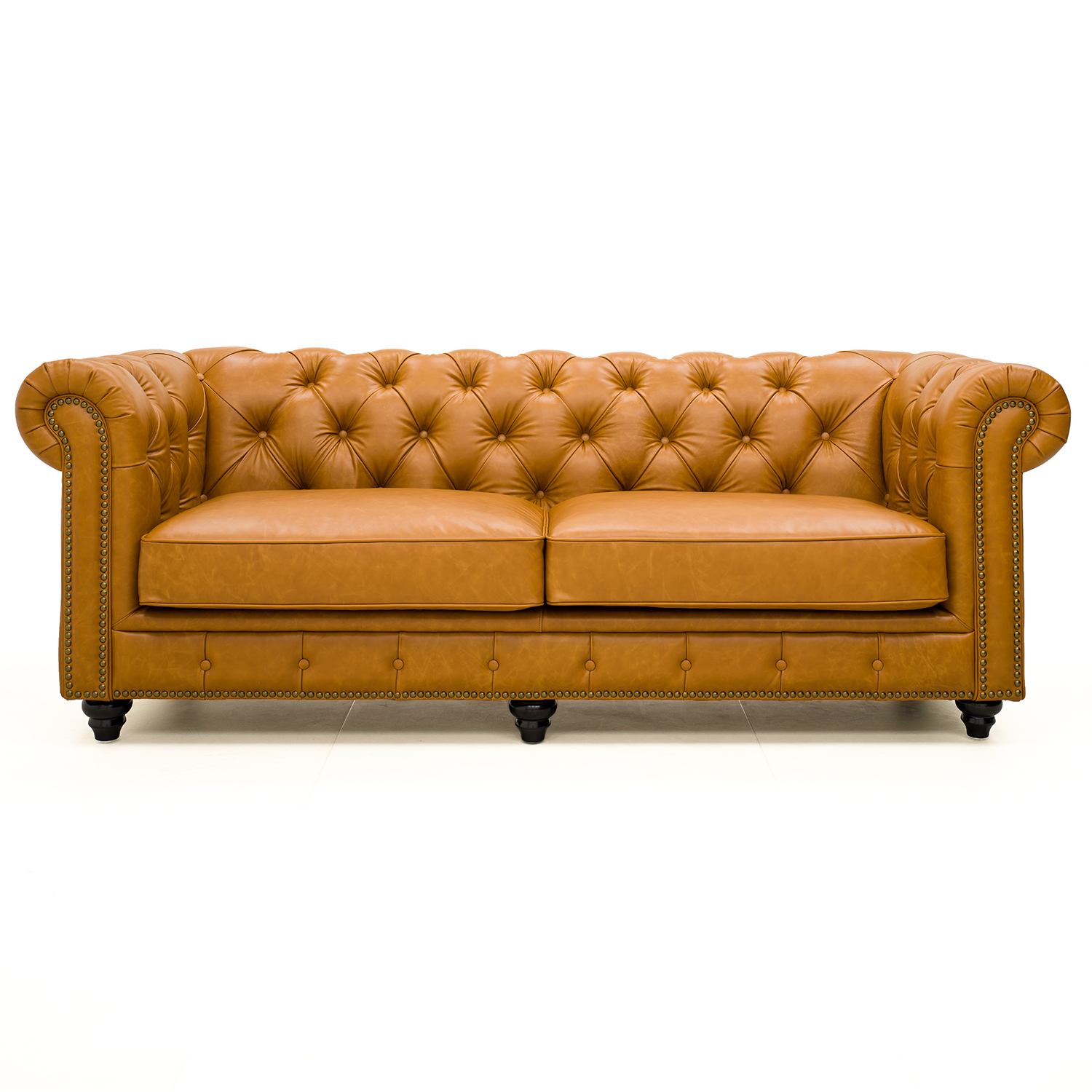 Enjina Home Chesterfield Leather Sofa