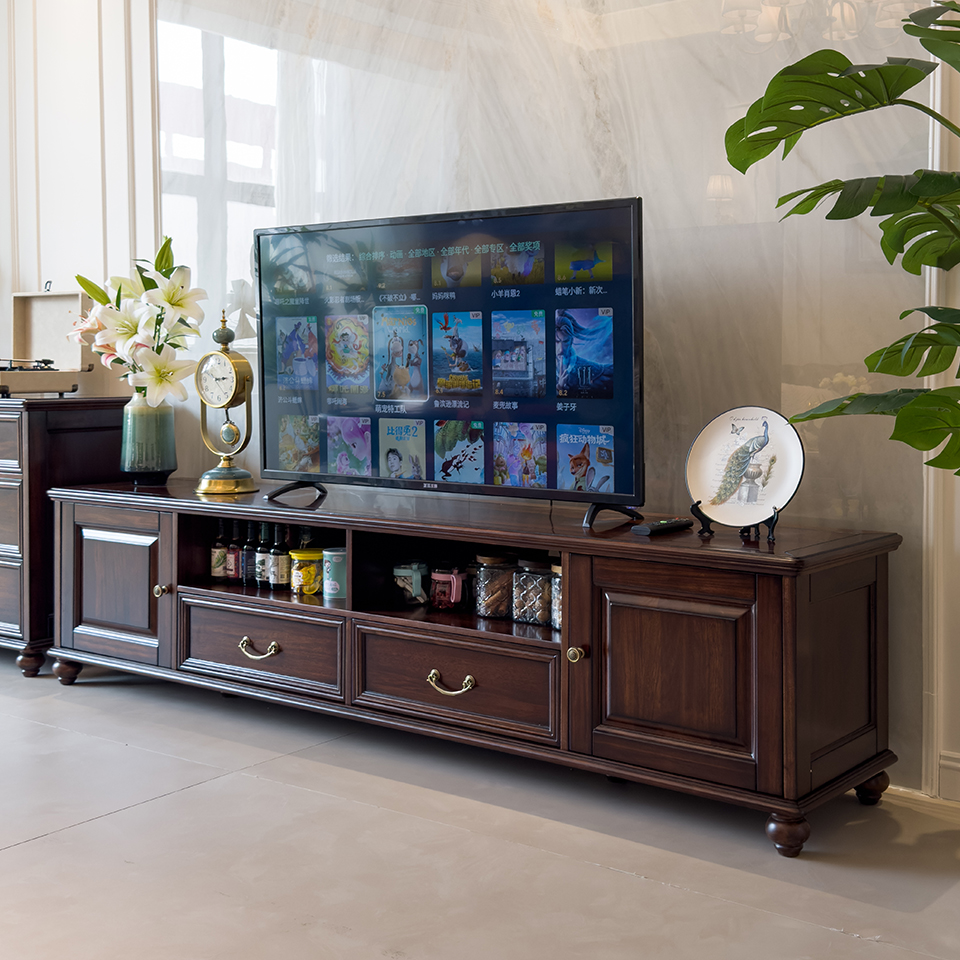 Enjina Home Solid Wood TV Cabinet 